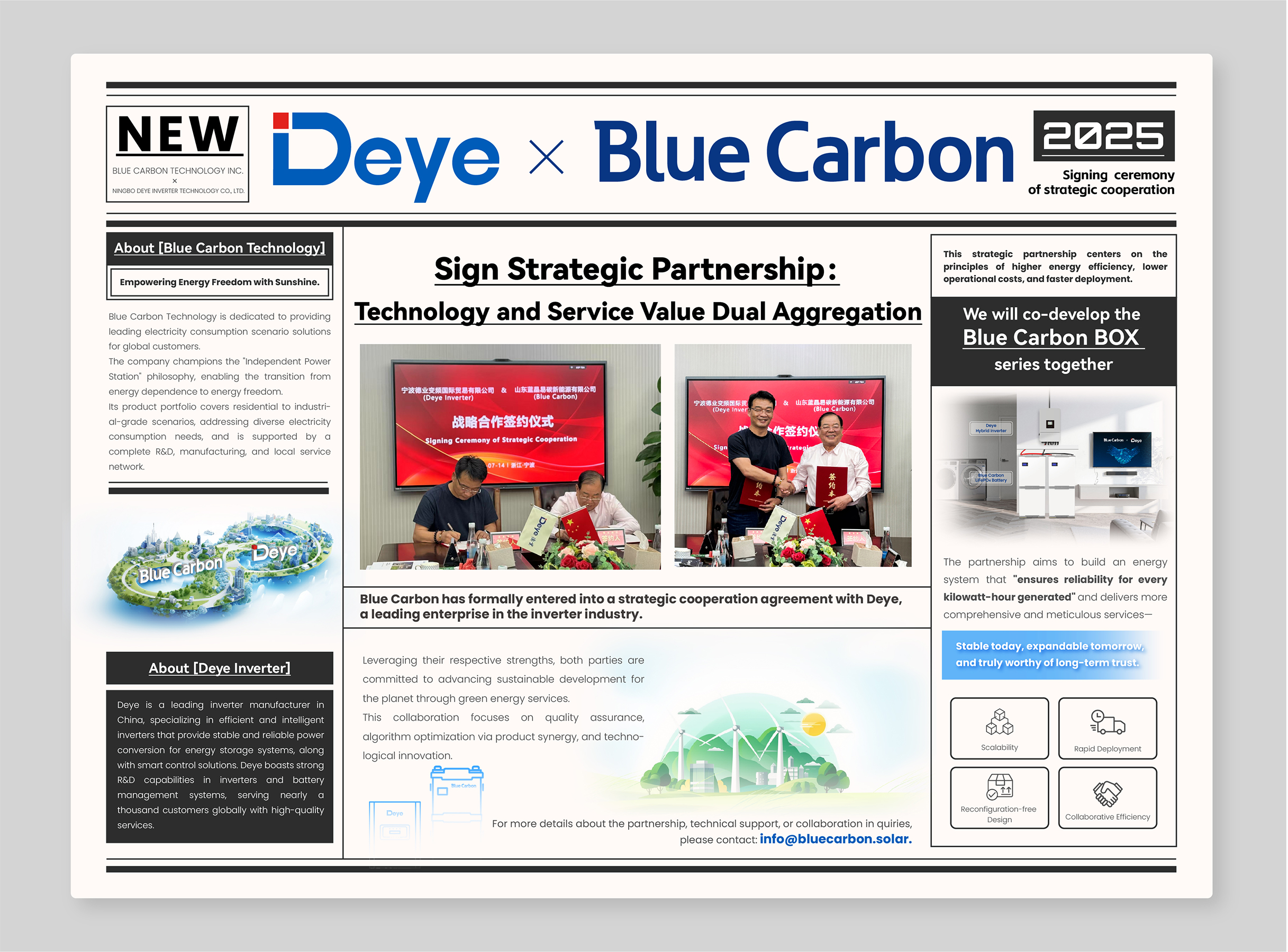 Deye e Blue Carbon Sign Parceria para co-desenvolver a “série de caixas de carbono azul”